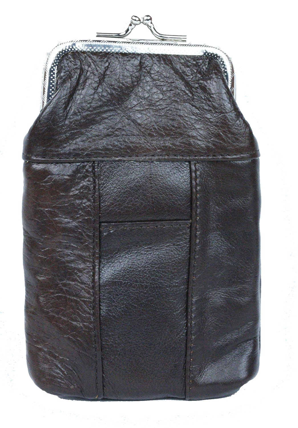 Womens Leather Cigarette Case & Lighter Holder in Choice of Colors (Pebbled Brown)