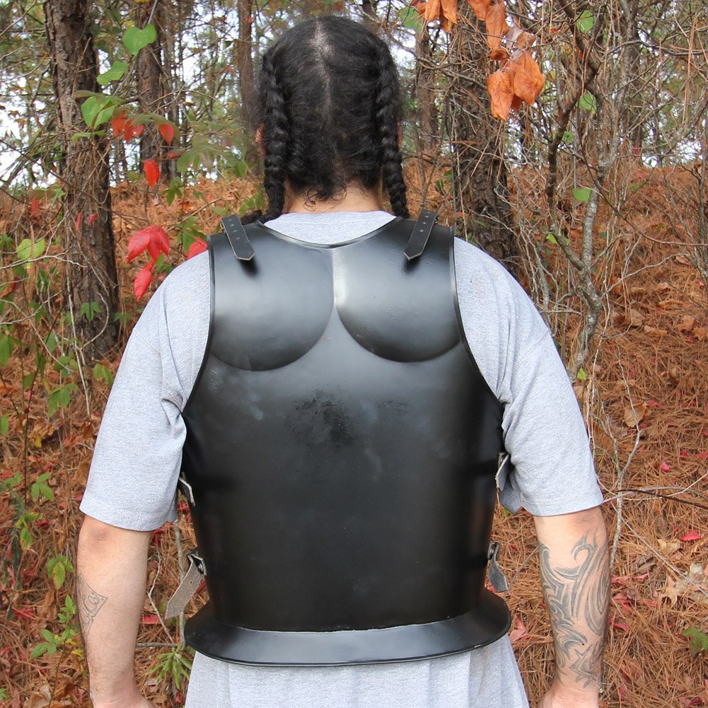 Medieval Roman Greek Muscle Body Armor Cuirass Black