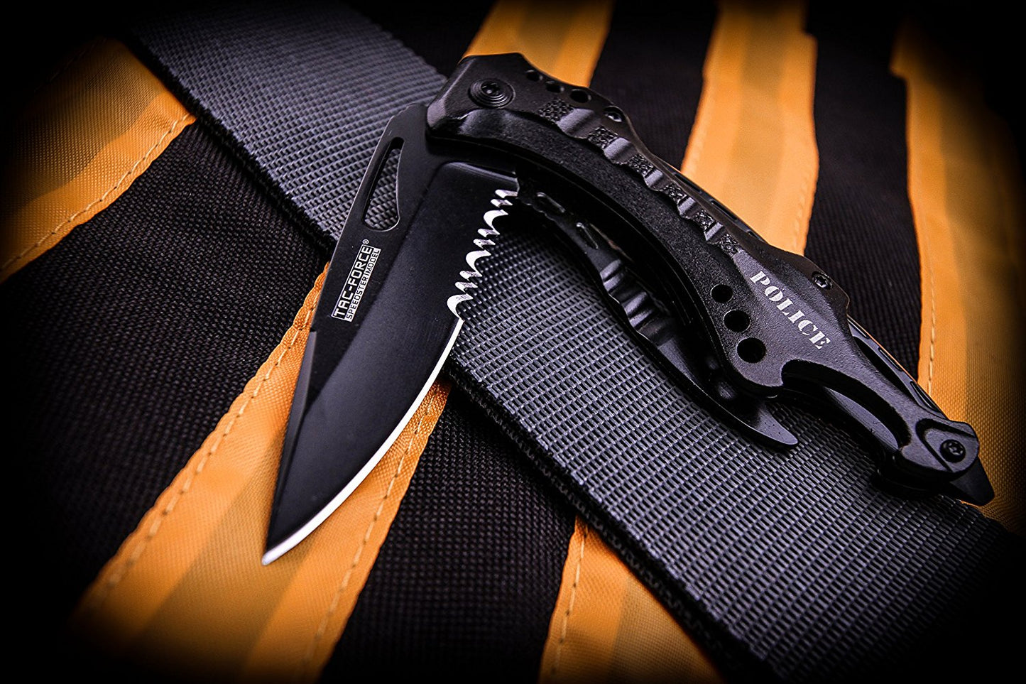 TAC Force TF-705 Series Assisted Opening Tactical Folding Knife, Half-Serrated Blade, 4-1/2-Inch Closed