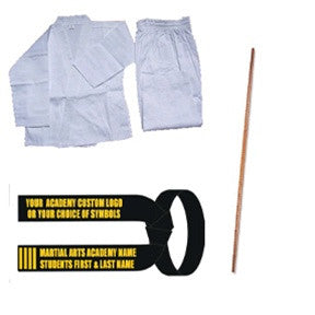 Complete Karate Set w/ Staff (Custom Black Belt) - SparringGearSet.com