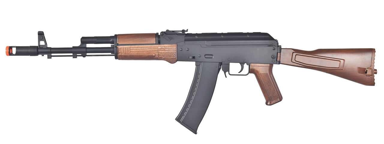 WELL D74 AK-74 PLASTIC GEAR AIRSOFT GUN (COLOR: BLACK & WOOD)