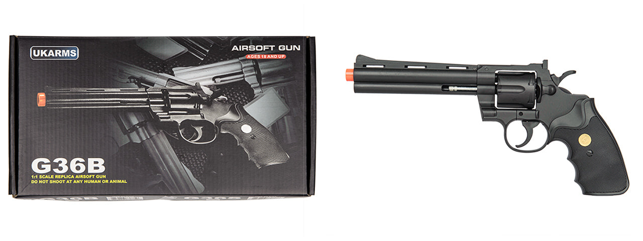 G36B UK ARMS SPRING REVOLVER PISTOL (BLACK)