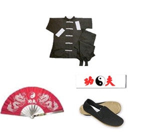 Complete Kung Fu Set w/ Fighting Fan - SparringGearSet.com