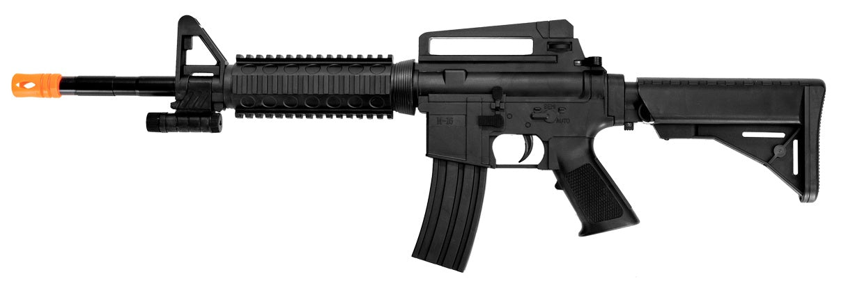 NEW M4 A1 M16 TACTICAL ASSAULT SPRING AIRSOFT RIFLE PELLET SNIPER GUN 6mm BB AIROCK BIPOD LASER FLASHLIGHT BB