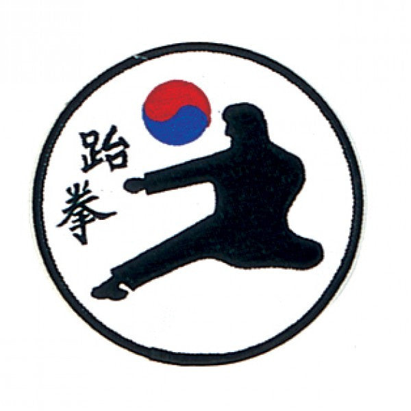 Tae Kwon Kicking Man Patch with Yin and Yang