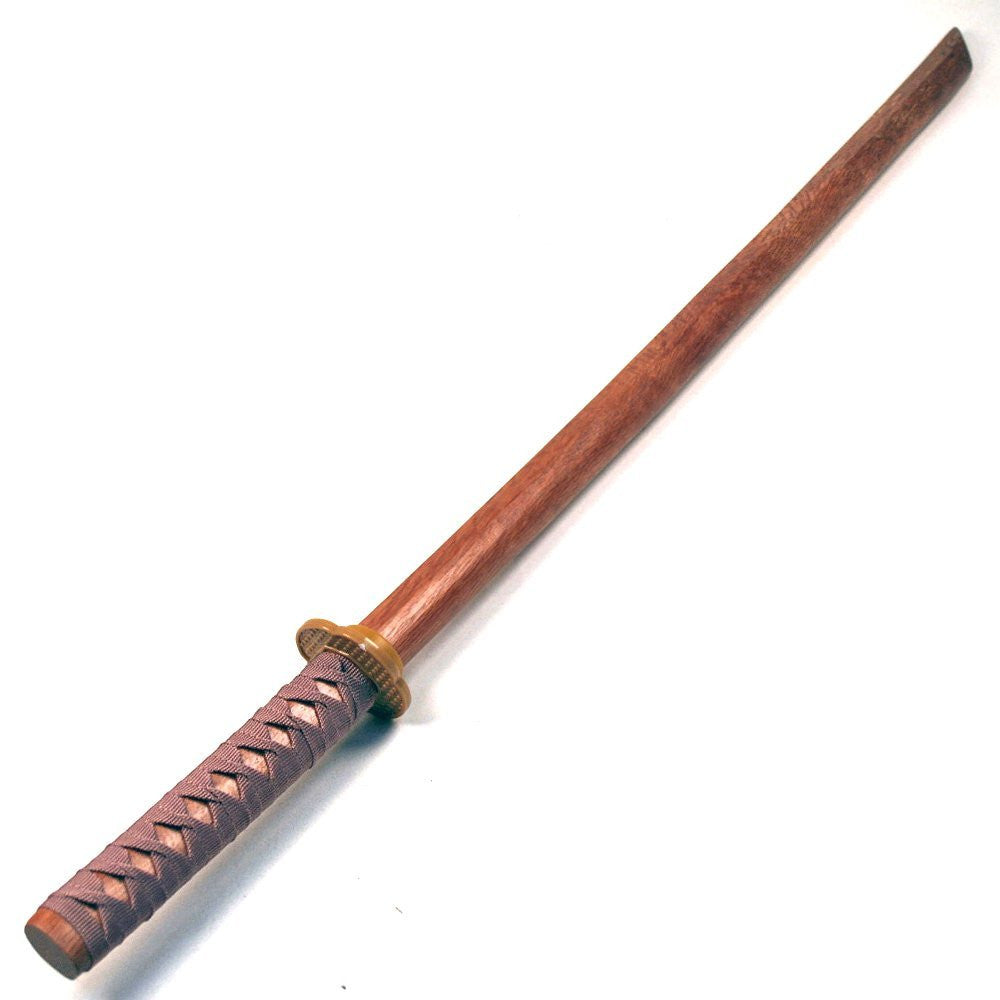 Hardwood Training Wooden Sword -Natural Bokken with Beige Cord Wrap