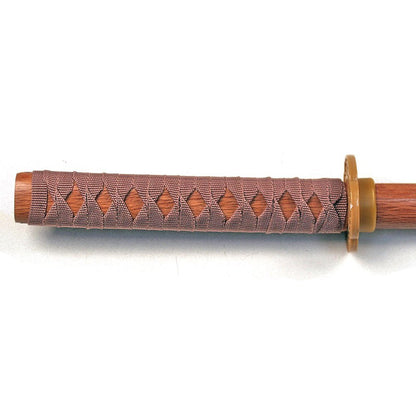 Hardwood Training Wooden Sword -Natural Bokken with Beige Cord Wrap