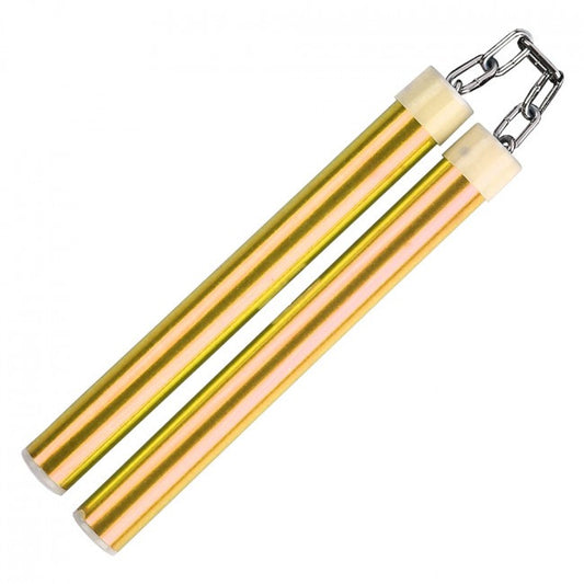 10.75" Aluminum Nunchaku With Metal Chain Link (Gold)