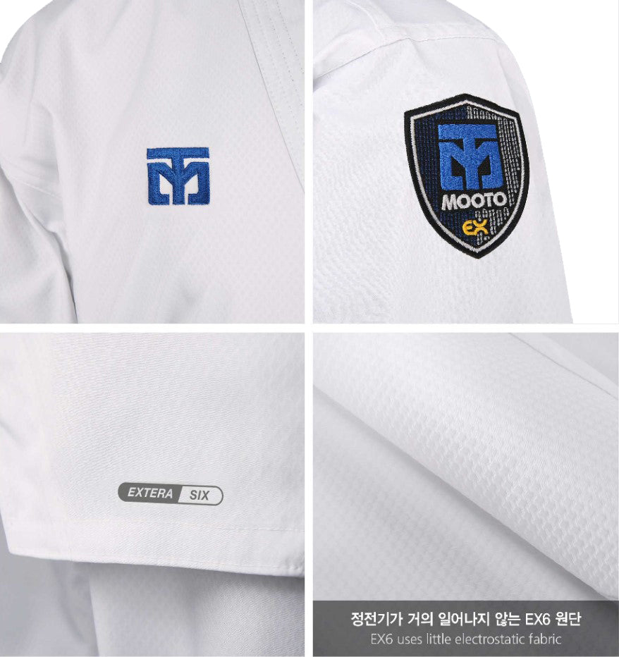 Mooto S6 EXTERA WHITE V NECK TAEKWONDO UNIFORM