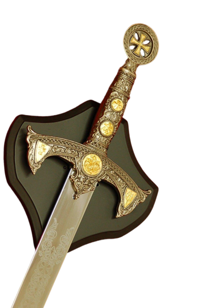 34" Steel Medieval Knights Templar Crusader Sword w/Plaque