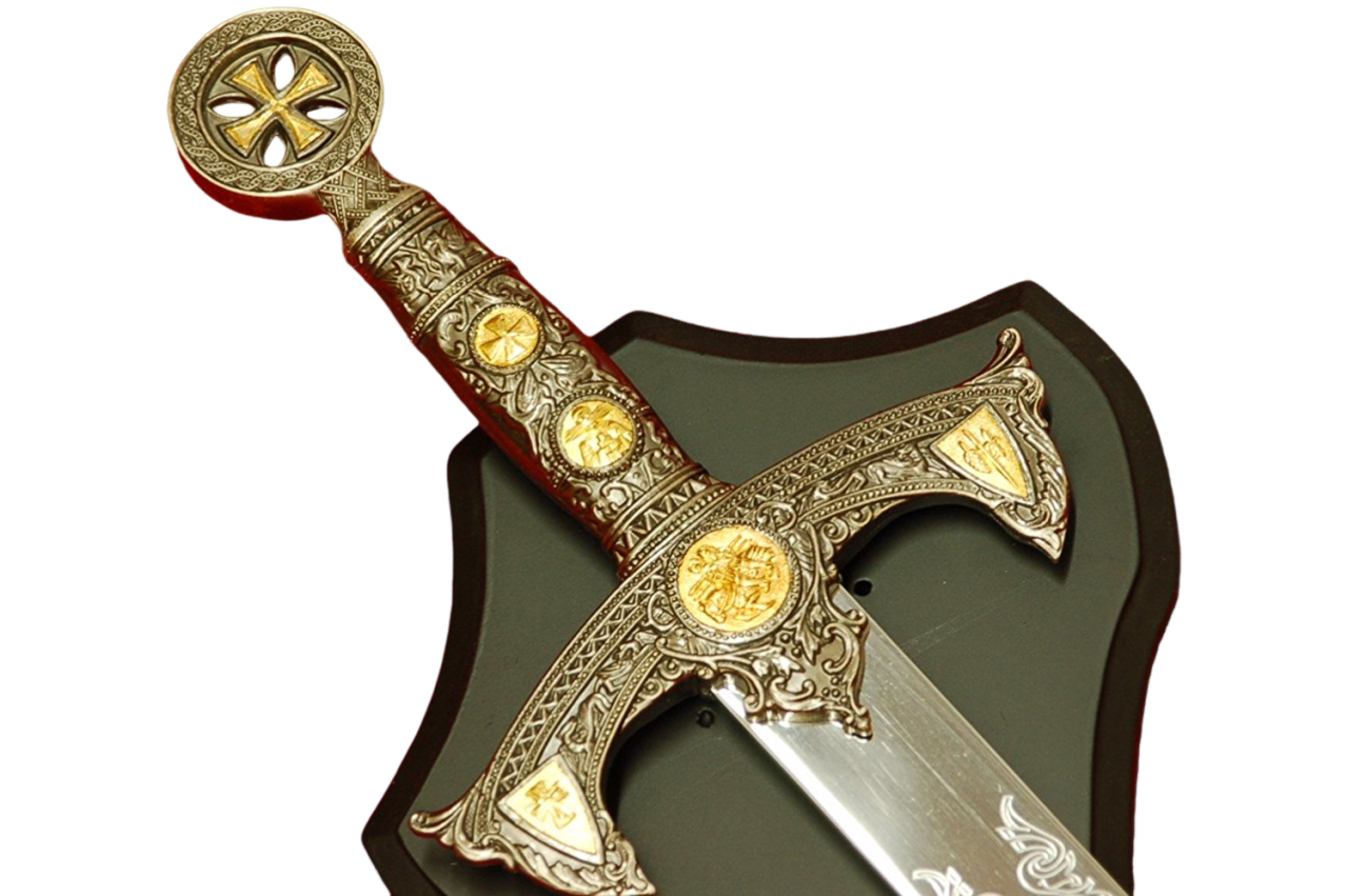 34" Steel Medieval Knights Templar Crusader Sword w/Plaque