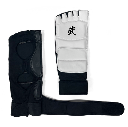 White Vinyl Forearm, Gloves, Shin and Foot Guard (TAE KWON DO SPARRING GEAR SET)