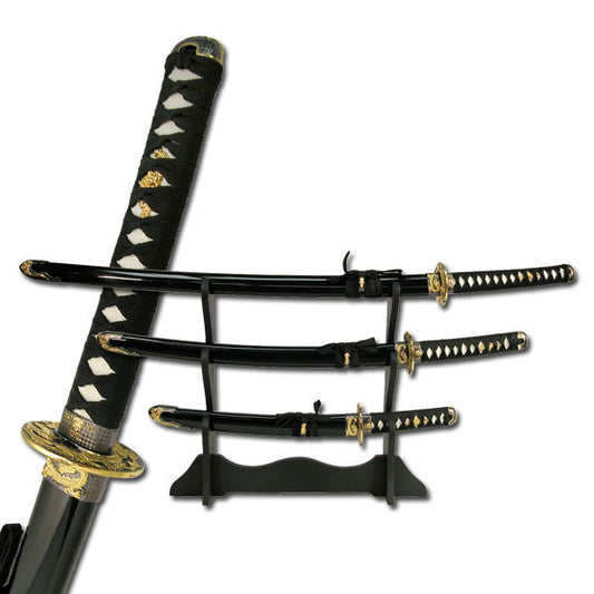 Ace Martial Arts 3 Pc Traditional Samurai Katana Sword Set