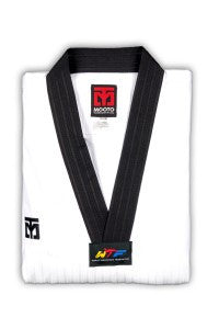 MOOTO SEASON 4 BLACK V NECK TAEKWONDO UNIFORM - SparringGearSet.com - 1