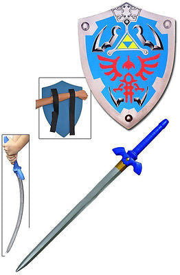Zelda Master Sword + Blue Hylian Shield Combo FOAM Set Cosplay Costume Halloween - SparringGearSet.com - 1