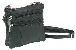 Shoulder Bag--Black Leather--3205
