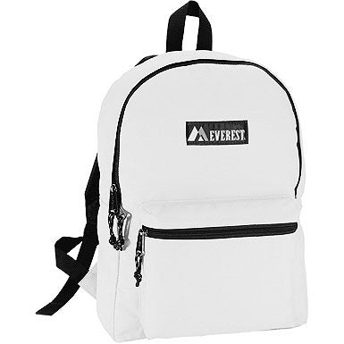 Everest Bags Classic Style Backpack School Backpacks, White