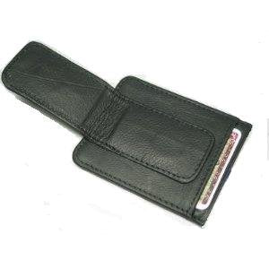 Fine Leather Hand Crafted Mans Man's Mens Men's Mini Wallet Credit Card ID Holder, Black