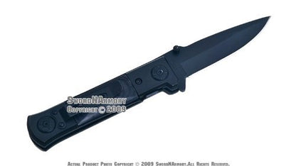 Spring Assist Open Wood Handle Folder Knife Black