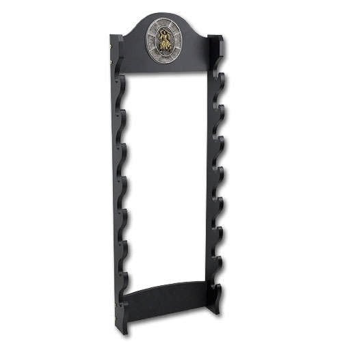 Deluxe 8 Tiers Wall Mounted Sword Display Stand w/ Plaq