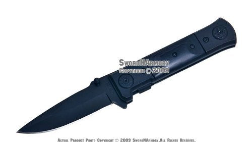 Spring Assist Open Wood Handle Folder Knife Black