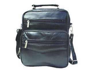 Shoulder Bag Leather--Black--3751BK