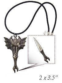 Fantasy Dragon Head Necklace Knife
