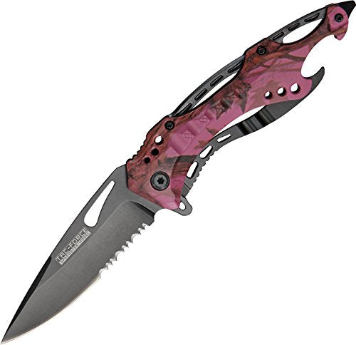 TAC Force TF-705 Series Assisted Opening Tactical Folding Knife, Half-Serrated Blade, 4-1/2-Inch Closed