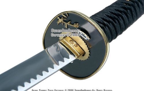 Japanese Bushido Tiger Samurai Katana Sword Set Black
