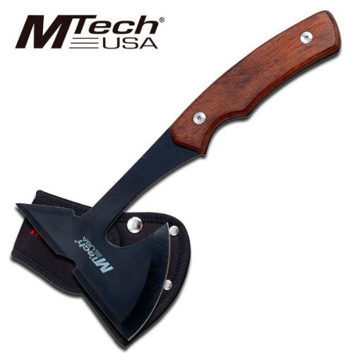 MTech USA MT-600 Series Axe, Black Blade, Pakkawood Handle, 9 Inches Overall