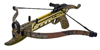 Tactical 80 lb Black / Camouflage Aluminum Self Cocking Hunting Pistol Crossbow Archery Bow +15 Bolts / Arrows +2 Strings 150 50