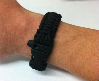 Multi-purpose "Ranger Cord" - The Ultimate Surival Band! Over 9 feet of paracord with built-in whistle