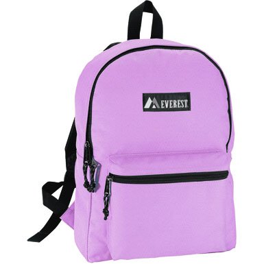 Everest Bags Classic Style Backpack School Backpacks, Light Purple