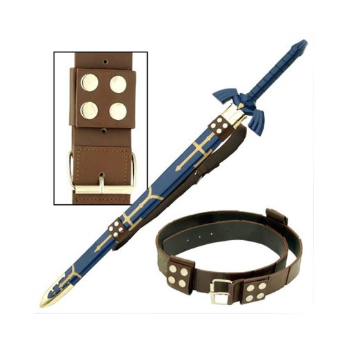 Link Hyrule Zelda Sword Leather Belt Strap, Brown, One Size