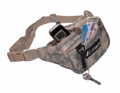 Everest Unisex Fabric Organizer Adjustable Fanny Waist Pack, Red