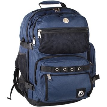 Everest Bags Oversize Deluxe Backpack School Backpacks, Navy/Black