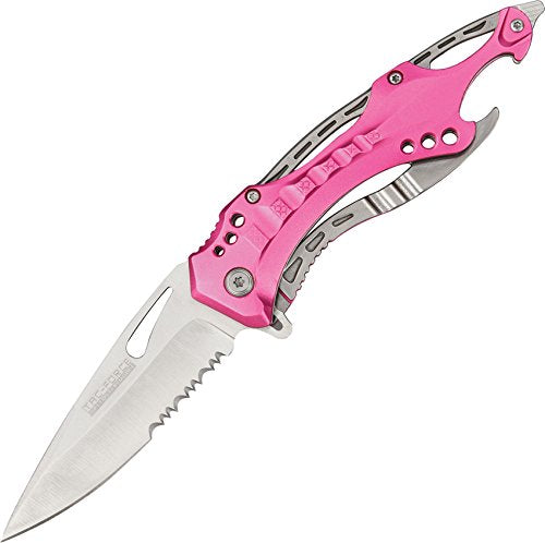 TAC Force TF-705 Series Assisted Opening Tactical Folding Knife, Half-Serrated Blade, 4-1/2-Inch Closed