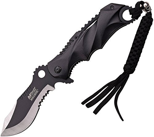 MTech USA MT-A808 Series Assisted Opening Folding Knife, Two-Tone Half-Serrated Blade, 4-3/4-Inch Closed