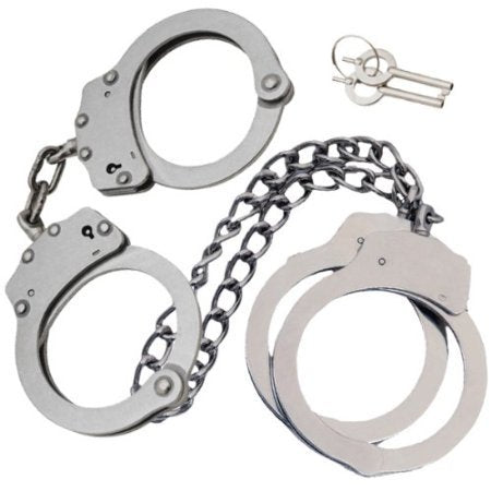 Professional Grade Handcuffs & Leg Cuffs - Stainless Steel - Silver