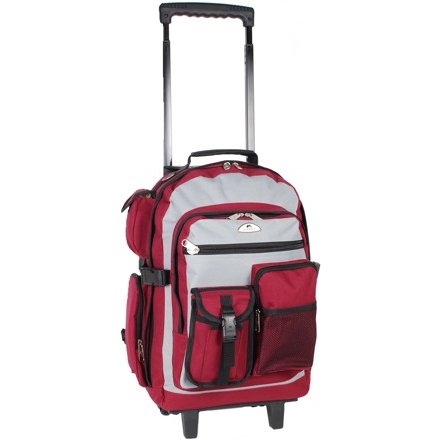Everest Bags Valise Wheeled Backpack Wheeled Backpacks, Burgundy/Gray/Black