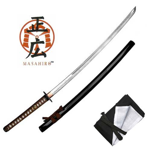 Masahiro Sword Long Brown Leather Hand Forged Samurai Katana