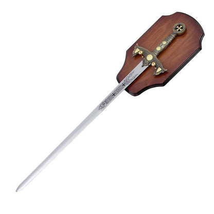 Knights Templar Long Sword and Wall Plaque