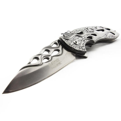 Unlimited Wares Chrome Stainless Steel Assisted Opening Folding Knife 4.75-Inch Closed