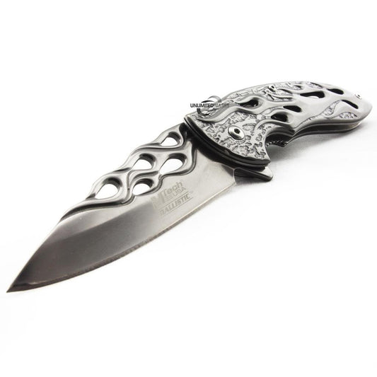 Chrome Stainless Steel Assisted Opening Folding Knife 4.75-Inch Closed