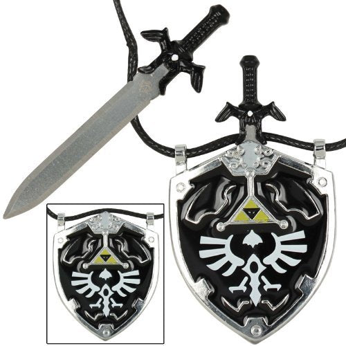 Dark Shade Master Sword & Shield Necklace