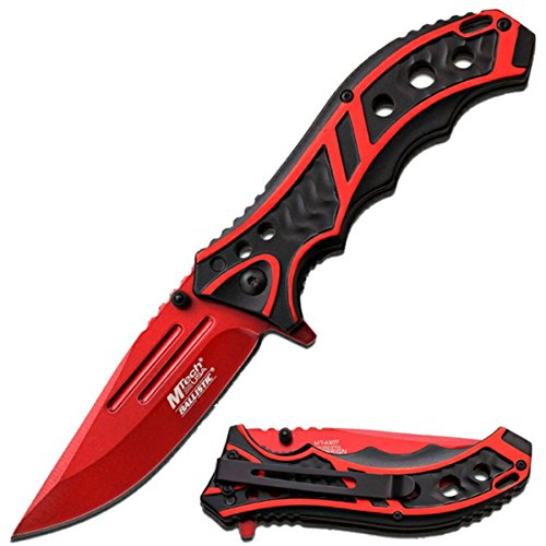 MTech USA MT-A907 Series Spring Assist Folding Knife, Straight Edge Blade, 4.75-Inch Closed
