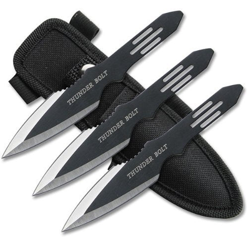 6PC 5.5" Throwing Knife Set With Pouch -Thunder Bolt
