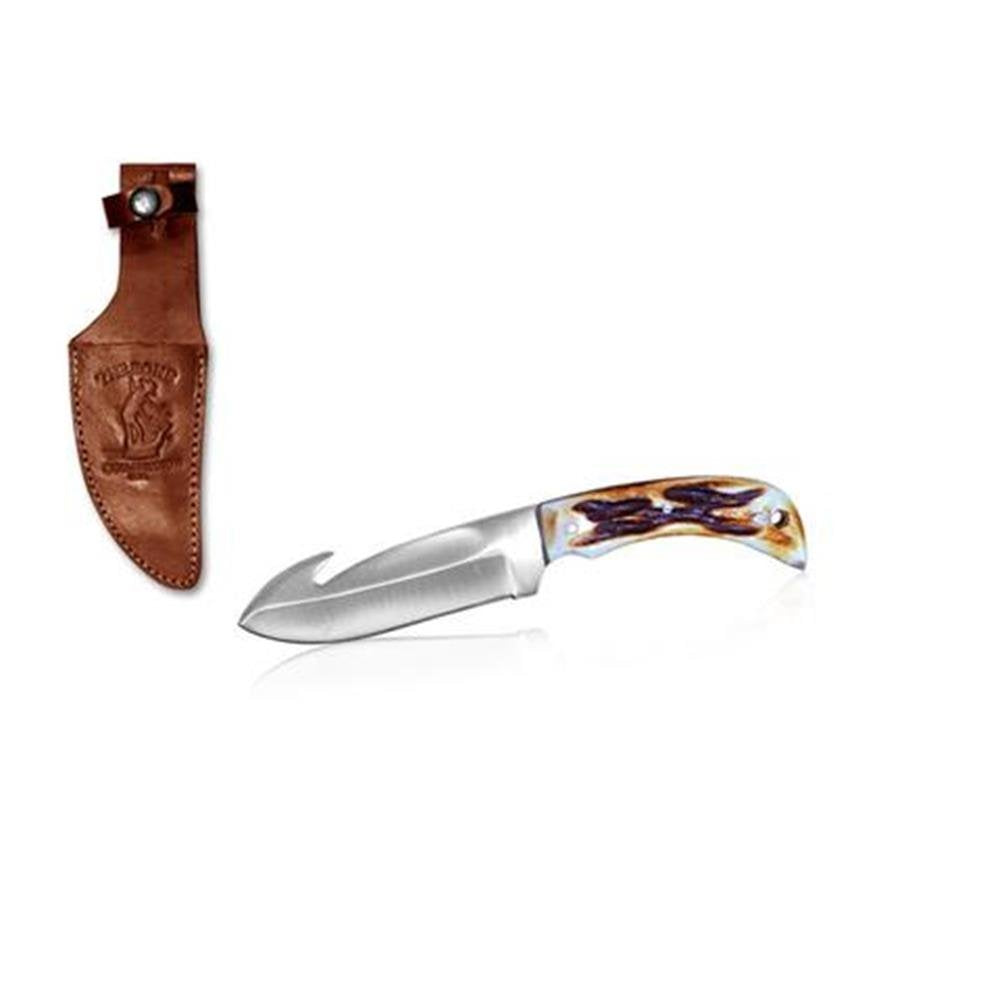 BC-803 7.25" Overall The Bone-Collector Gut-Hook Blade Skinner Knife with Leather Sheath Size (7.25" Overall, 3.25" Handle, Blade 4")