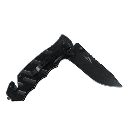 MTech USA MT-424 Series Folding Tactical Knife, Black Straight Edge Blade, 4-3/4-Inch Closed
