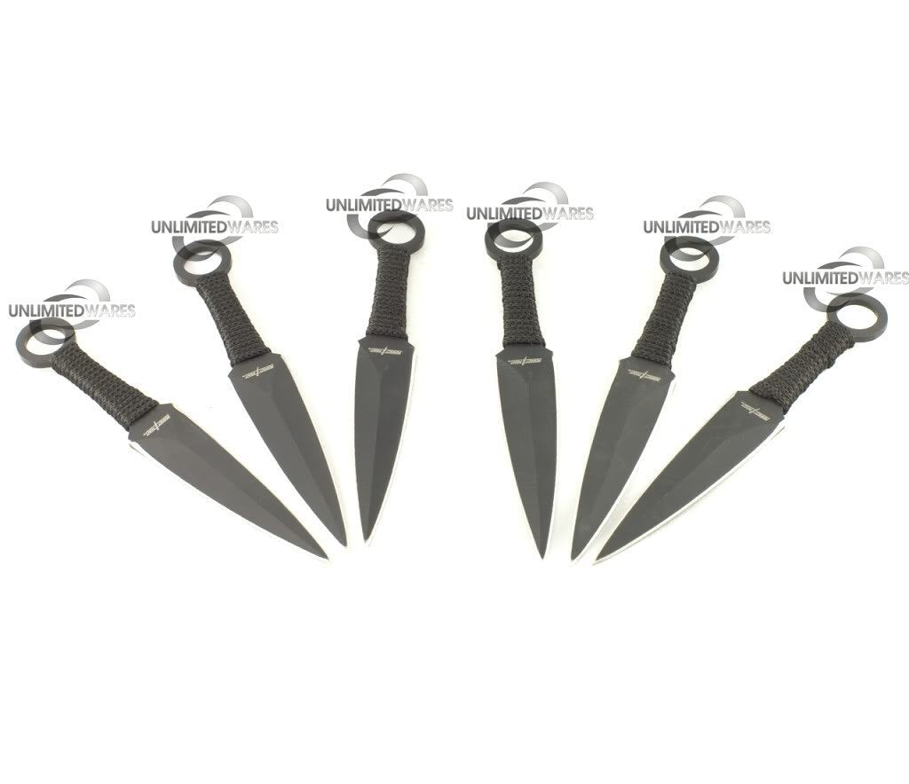 6 Piece Kunai Throwing Knife Set 6.5-Inch Overall